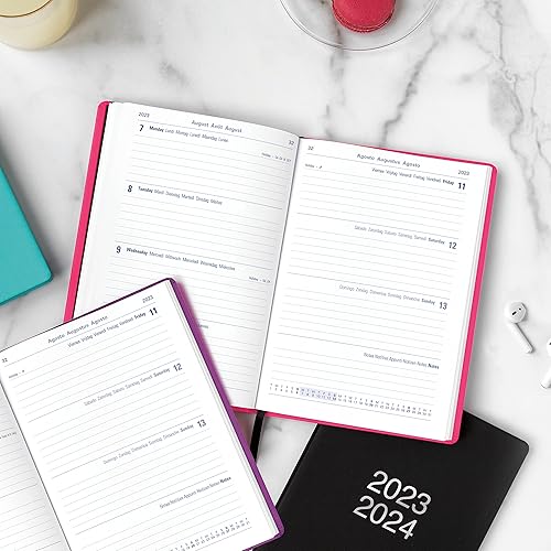 Miniatura 7 de Letts of London Dazzle - Agenda semanal académica, de agosto de 2023 a julio de 2024, semanal a vista, encuadernación cosida, multilingüe, tamaño