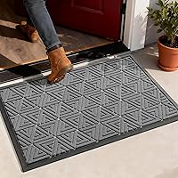 Vista 101 de Yimobra Tapete grande para puerta exterior, 36 x 24 pulgadas, impermeable, resistente, para puerta delantera, tapete de entrada de goma