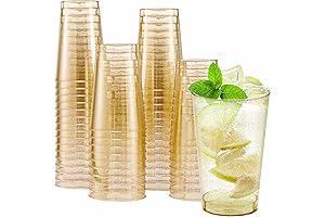 Lamosi 50-Pack Party Pack: Disposable Gold Party Cups for Any Occasion