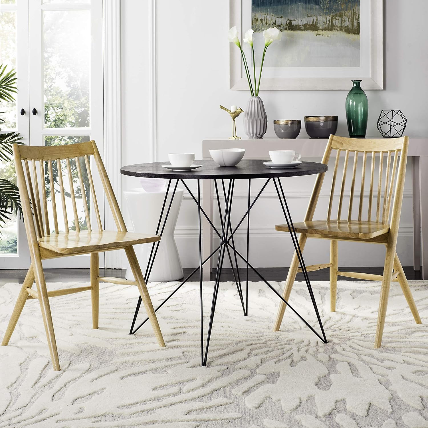 Safavieh Home Collection Wren Natural 19-inch Spindle Dining Chair (Set of 2)