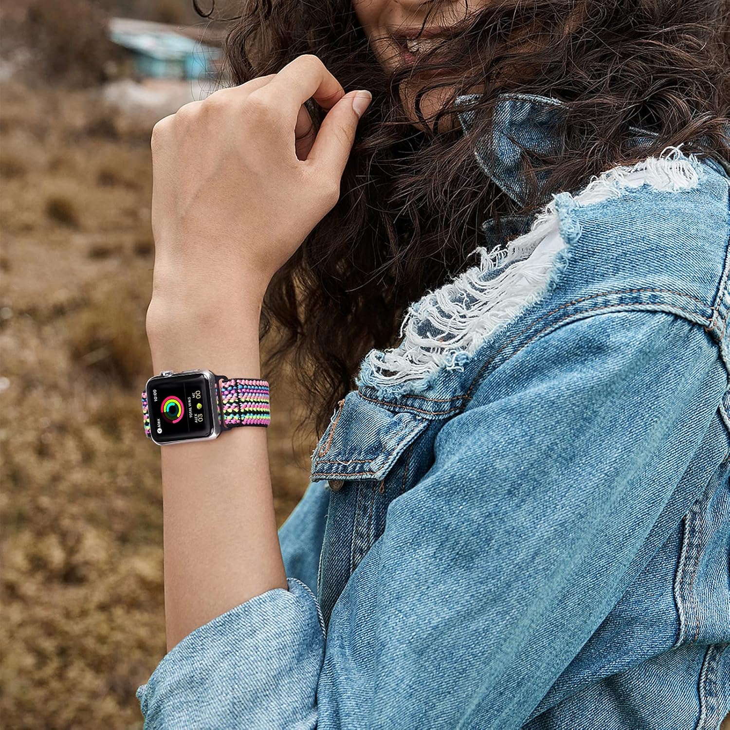 Stretchy Nylon Solo Loop Bands Compatible with Apple Watch 38mm 40mm 41mm 42mm 44mm 45mm 46mm 49mm Ultra 2 iWatch Series 11 10 9 8 7 SE 6 5 4 3 2 1 Strap,Sport Elastic Braided Women Men 7 91Q2f8ZYF7L. AC SL1500