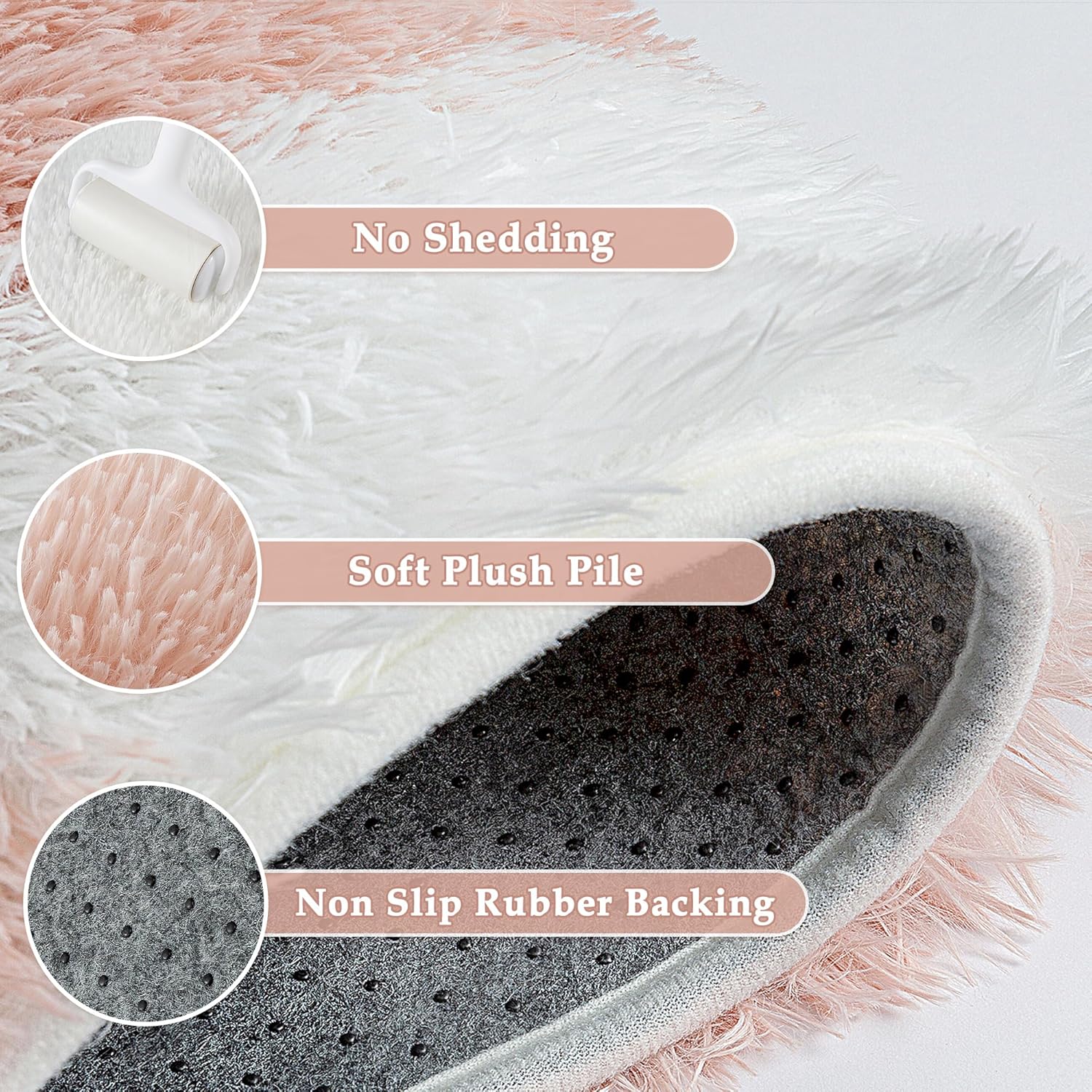 8x10 Checkered Rug for Living Room Pink and White Soft Fluffy Shag Area Rug Bedroom Cute Plush High Pile Non Slip Fuzzy Carpet for Aesthetic Home Decor