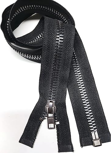 Miniatura 7 de Leekayer #10 - Chaqueta separadora de 34 pulgadas, cremallera de metal de níquel negro, 34.0 in, para costura, manualidades, bolsa de vestir,