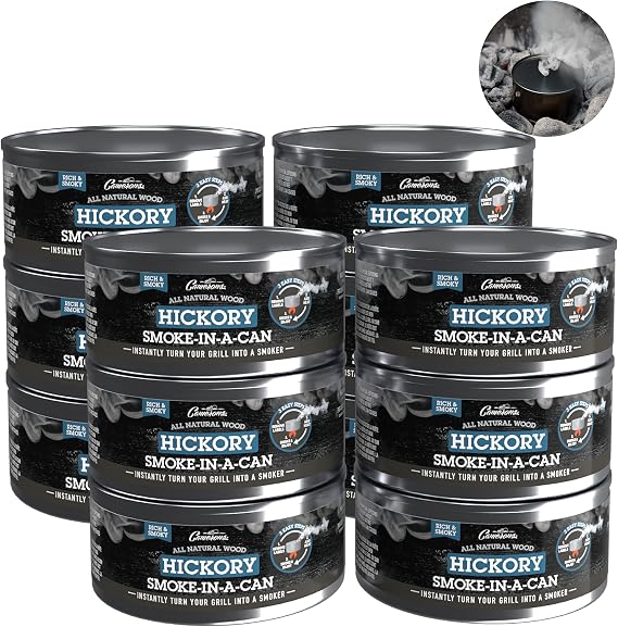 Camerons Smoke in a Can, Portable Wood Pellet Smoker Box, Hickory, 12 Pack