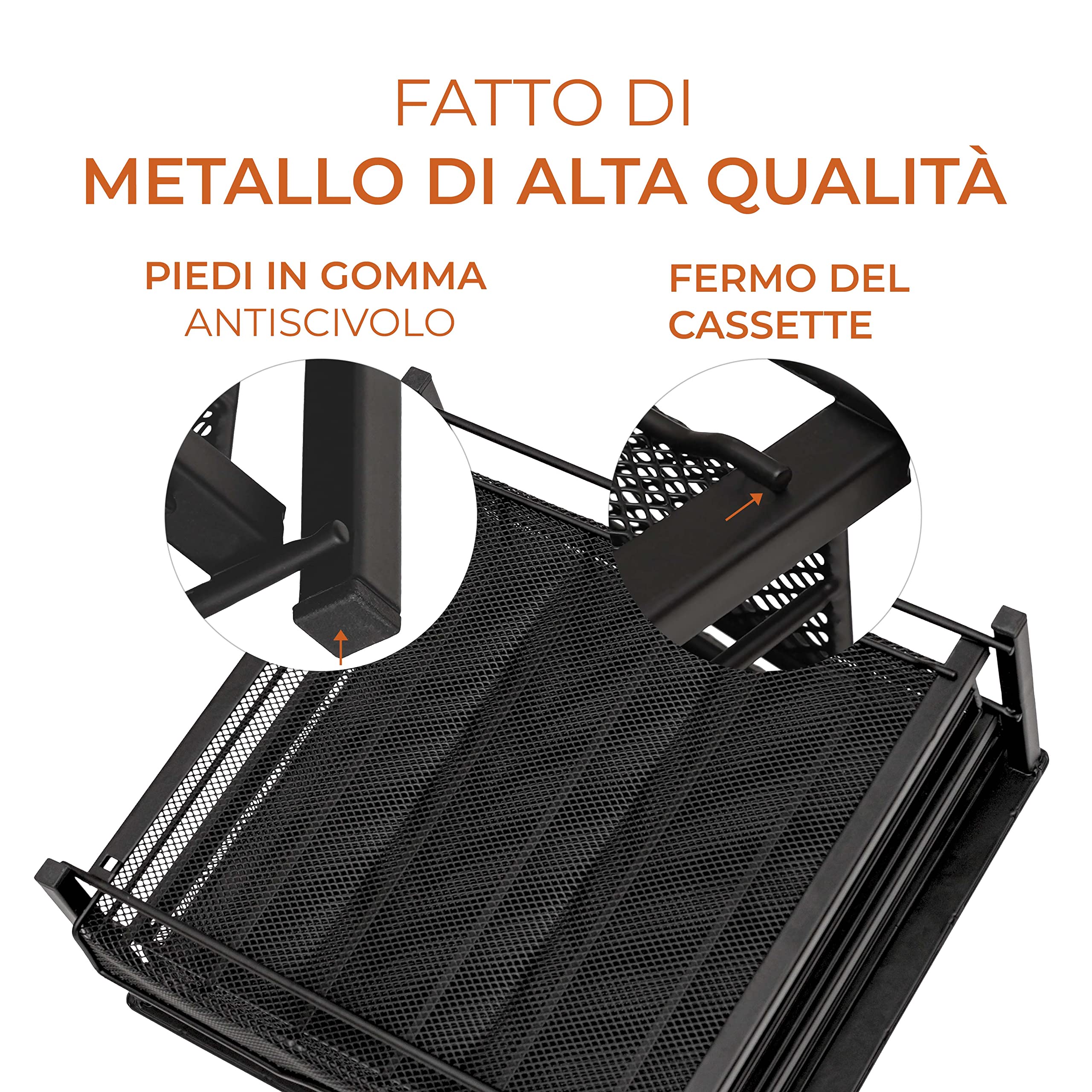 Gadgy Porta Cialde Dolce Gusto | Cassetto per 72 Capsule di Caffè | Organizzatore Antiscivolo e Antiurto | Metallo Nero Resistente per Cucina