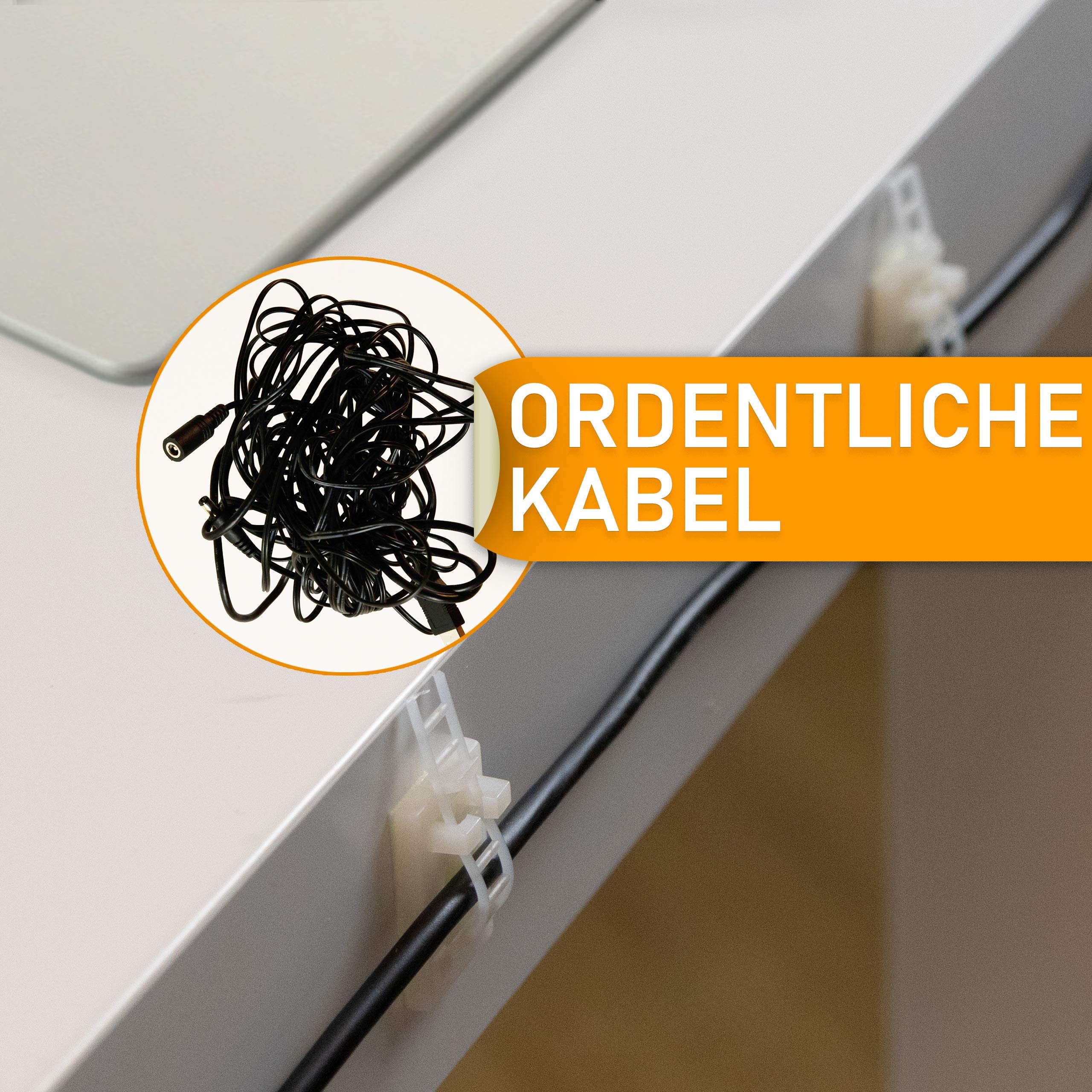 60 stuks zelfklevende kabelhouders, kabelclips, kabelkleen, geen