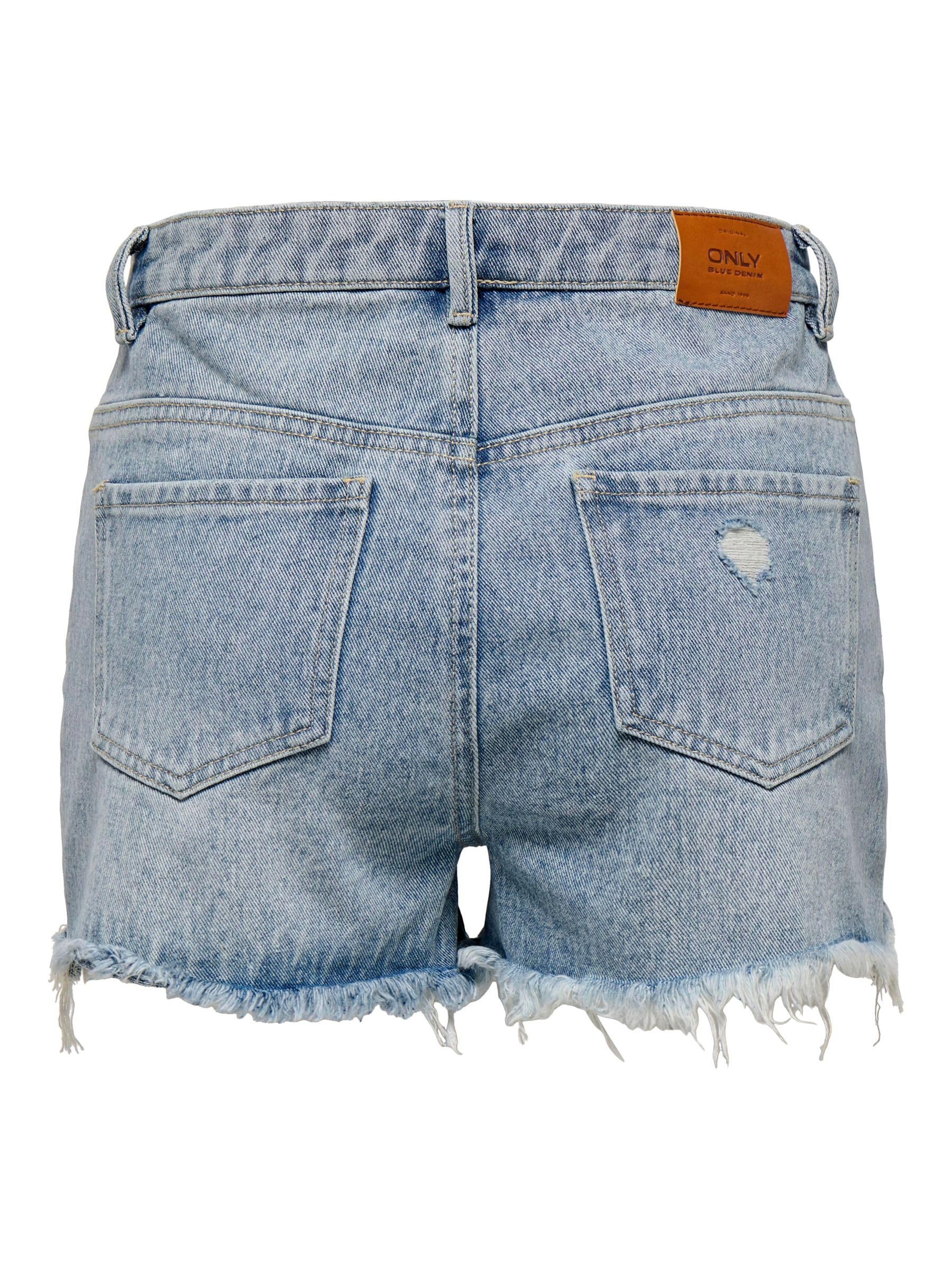 ONLY Onlpacy Hw Crochet DNM Short Bj, Bleu Jeans Clair, M Femme