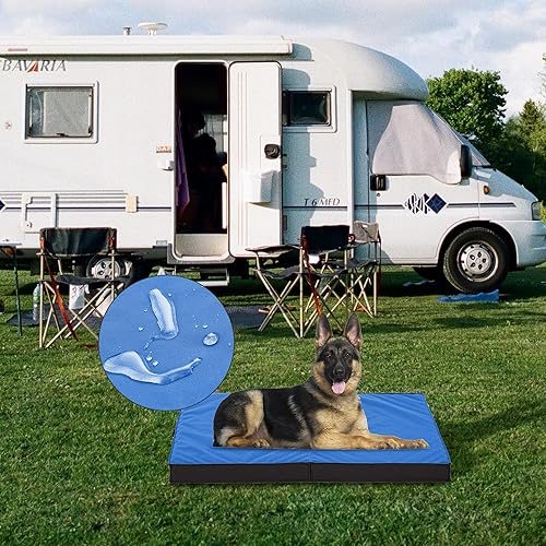 Miniatura 6 de Cama para perros grandes, impermeable y portátil con funda lavable, cama ortopédica plegable y refrescante para uso en exteriores e interiores, 35