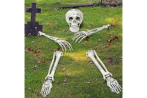 Realistic Skeleton Bones and Skull Halloween Decoration - Skeleton Yard Stakes Set of 5