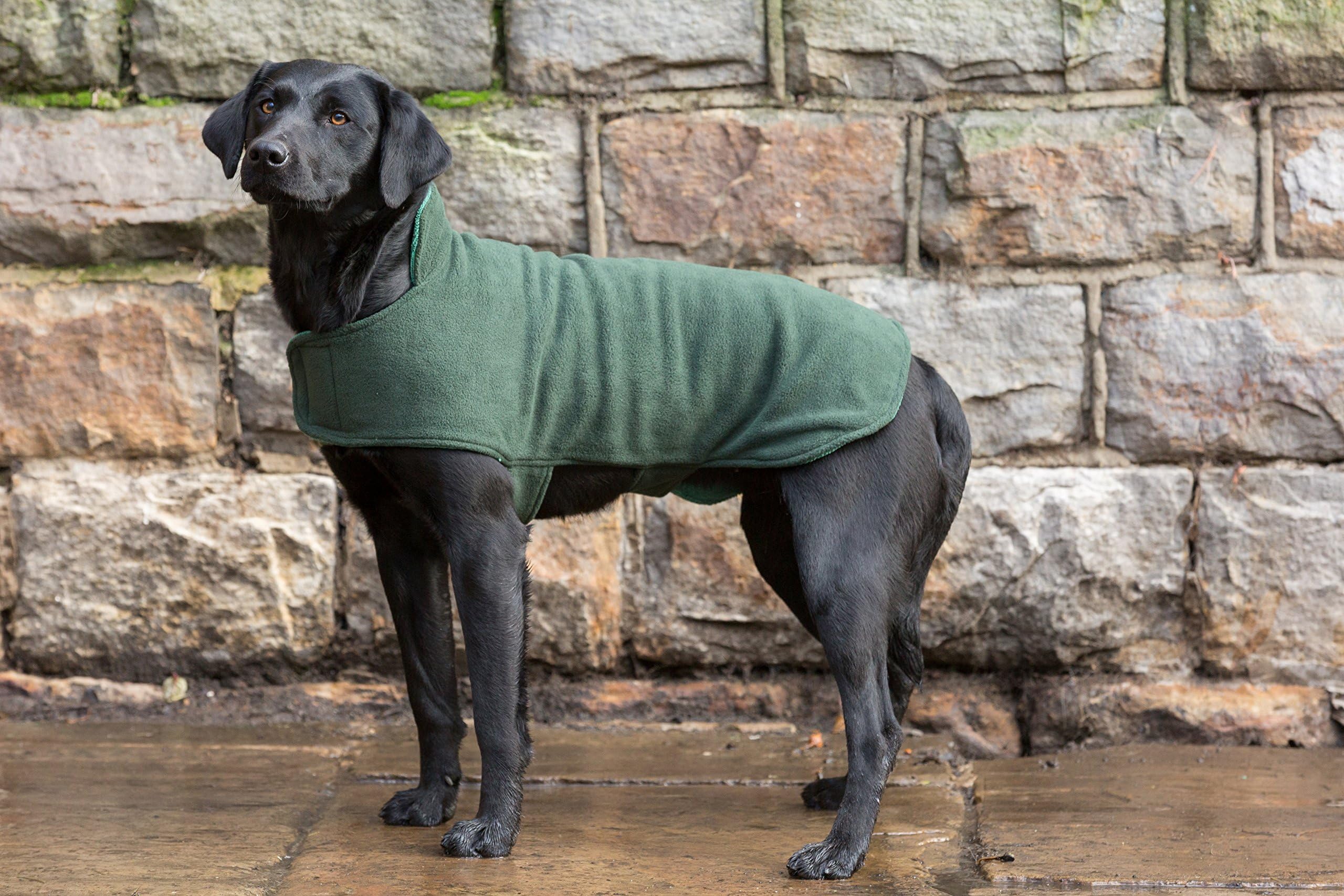Dog & Field™ Duel Layer Towelling Dog Coat (Olive Green) Microfiber