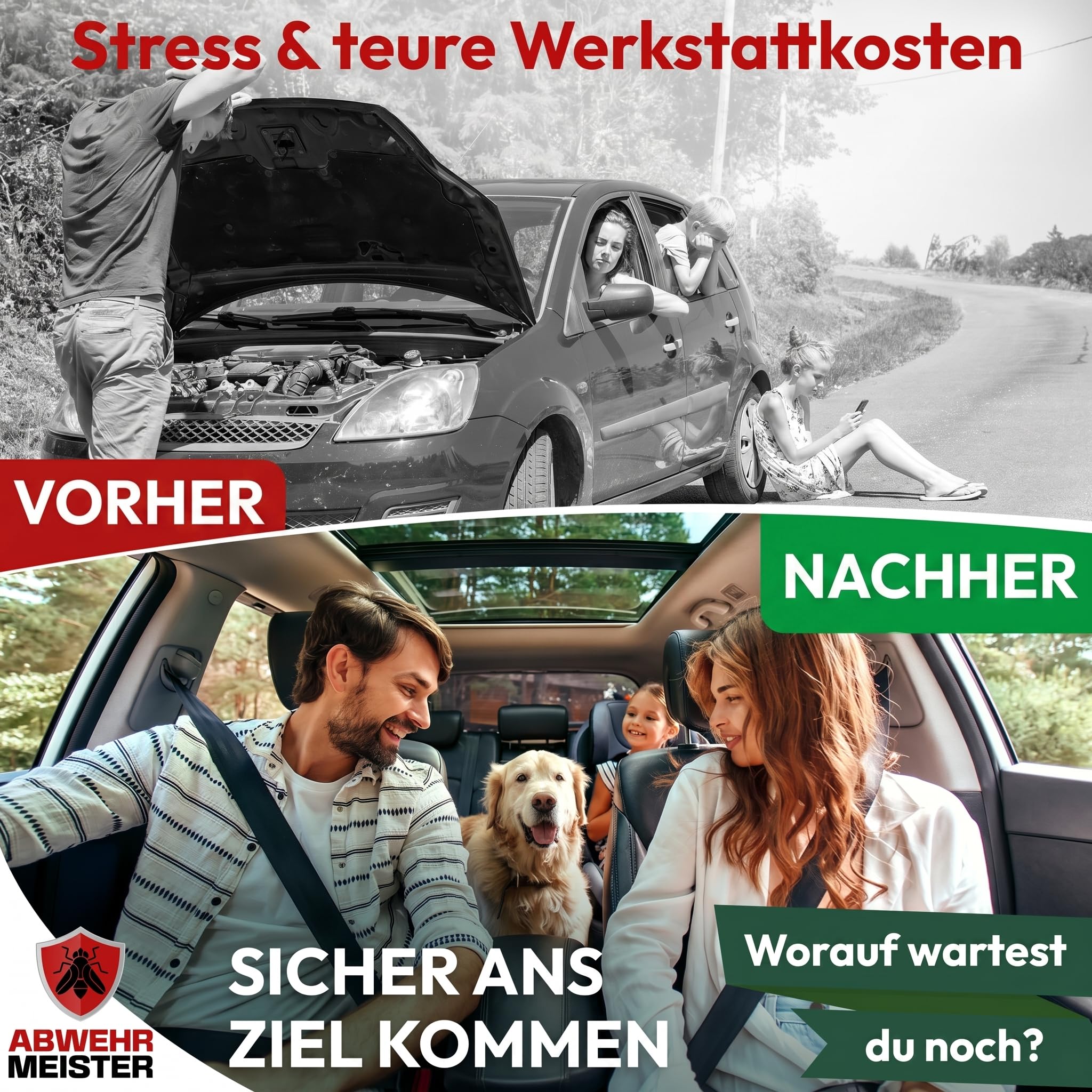 ORIGINAL 4X Marderschreck-Kugeln inkl. PKW-Halterung, Marderschreck Auto mit Sofortwirkung, bis zu 6 Monate Schutz, Marderabwehr zum Schutz vor Marder im Motorraum, Made in Germany