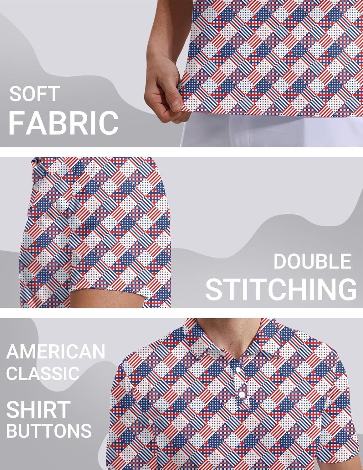 Golf Polo Shirts for Men Moisture Wicking Quick Dry Mens Golf Shirts 4-Way Stretch Funny Polo Short Sleeve - Image 4