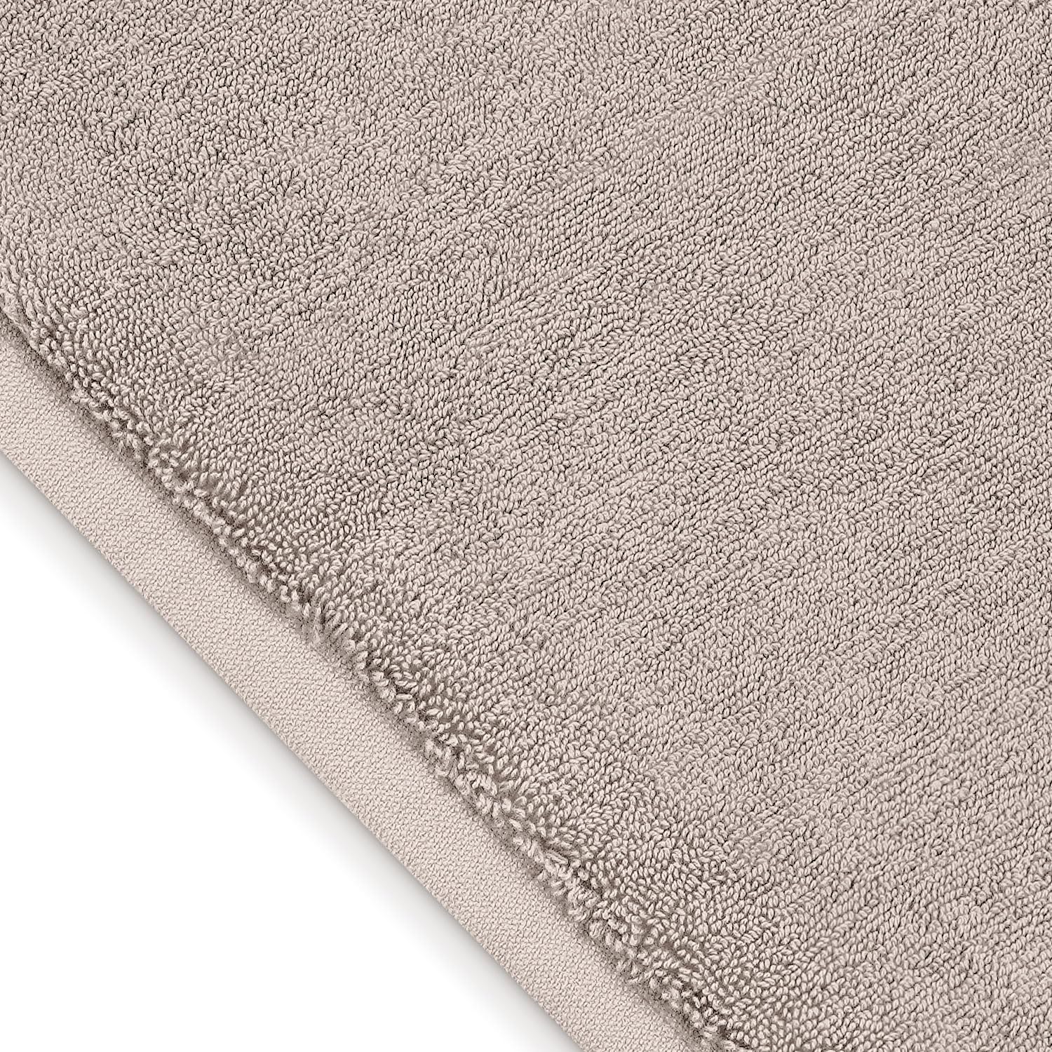 herzbach home Premium Badvorleger PURA | 50 x 70 cm 2er Set | 100% Baumwolle | Badteppich Doppelpack | Farbe: Sandgrau