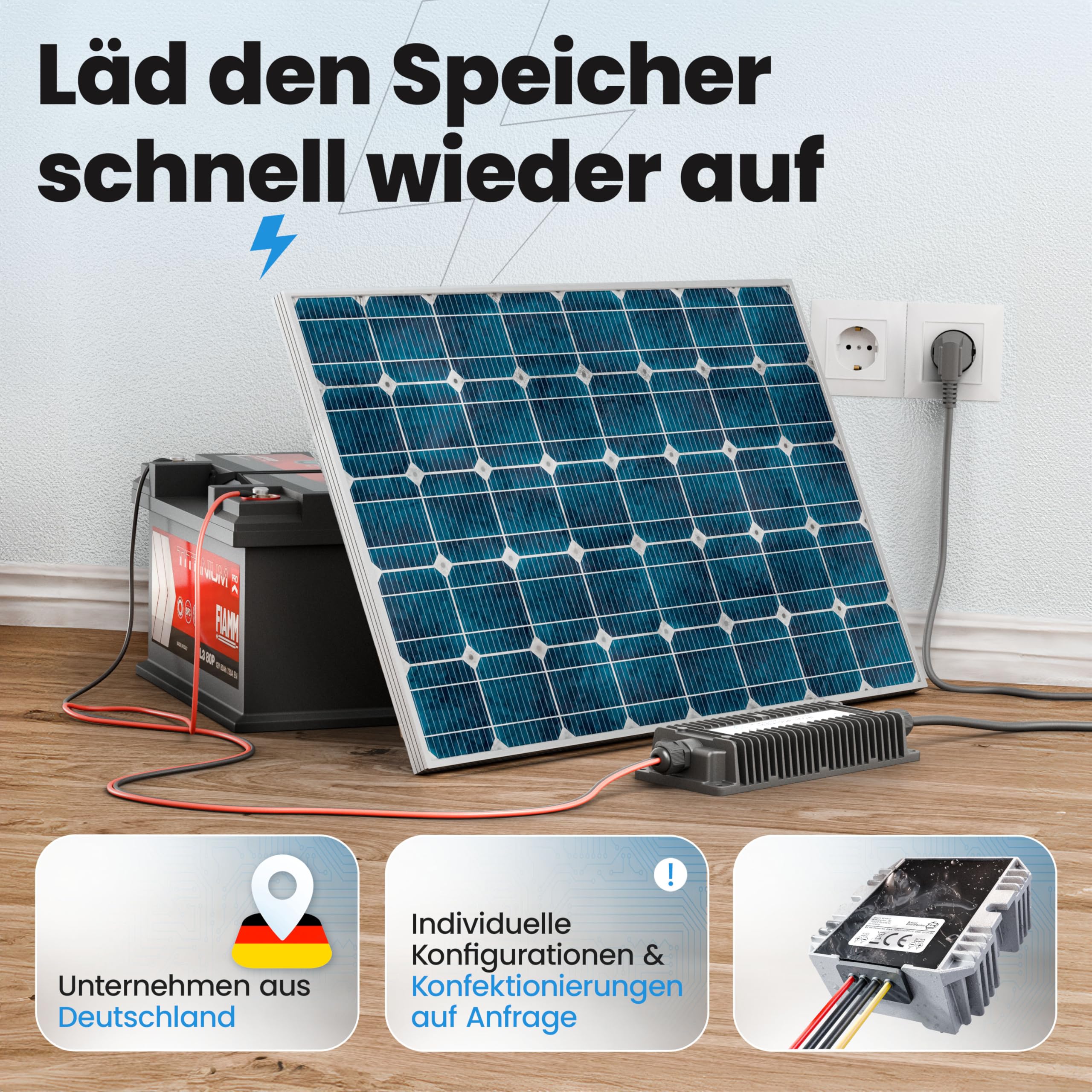 48V Batterie-Ladegerät LiFePO4 58,4V 5A 300W | Optimiert für Lithium-Eisenphosphat-Akku | Auto-Batterie Charger Wasserdicht