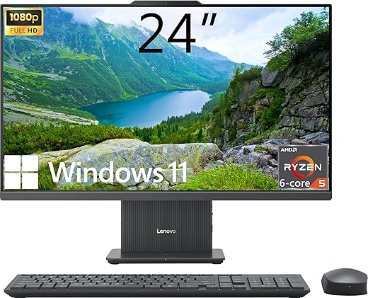 Lenovo ThinkCentre All-in-One Desktop Computer, 24" FHD IPS Display, 6-core Intel Core i3-1315U Processor, 16GB DDR5, 512GB SSD, Wi-Fi 6, USB-C, HDMI in&Out, Wired KB&Mouse, Windows 11 Pro