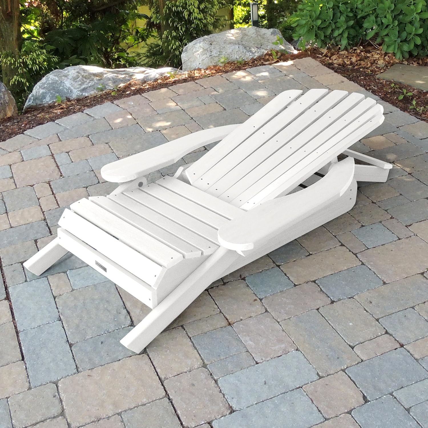 highwood Hamilton Made in the USA Folding and Reclining Adirondack Chair, Adult Size, White