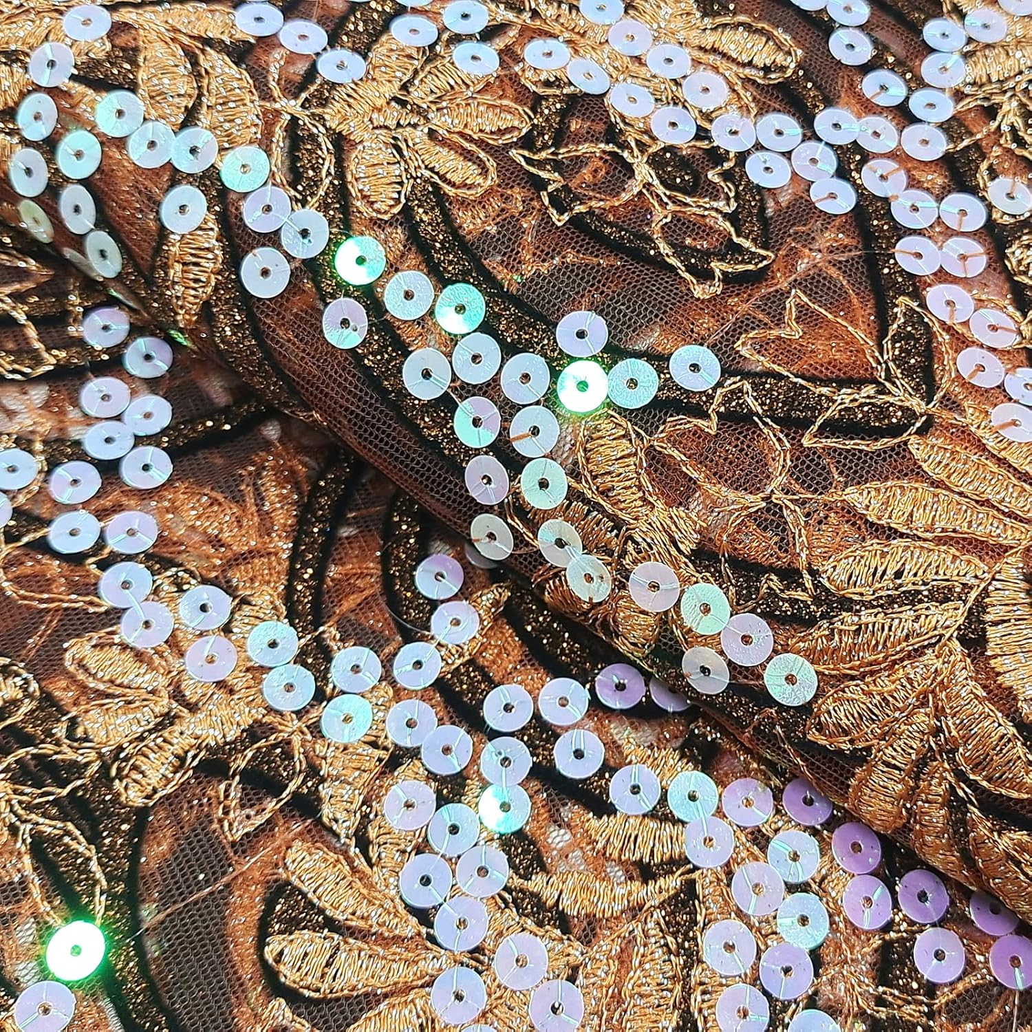 Bestway Sequins Embroidery African Lace Fabric 5 Yards Nigerian Fabric French Tulle Lace for Party Dress Material