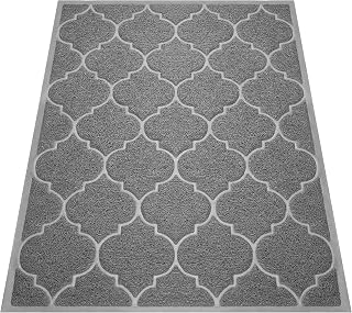 Cosyearn Jumbo 46x35 Grey Door Mat - Waterproof Non-Slip Welcome Mat for Entryway, Garage, High Traffic Areas - Indoor Outdoor Easy Clean