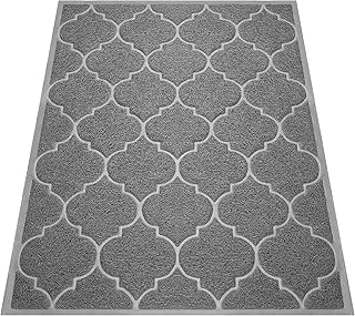Cosyearn Door Mat, Front Door Mat, 46x35, Welcome Mats for Entryway,Garage,High Traffic Areas, Jumbo Size, Doormat Entrance, Waterproof Mat, Easy Clean, Outdoor Indoor Floor Mat,Non Slip (Grey)