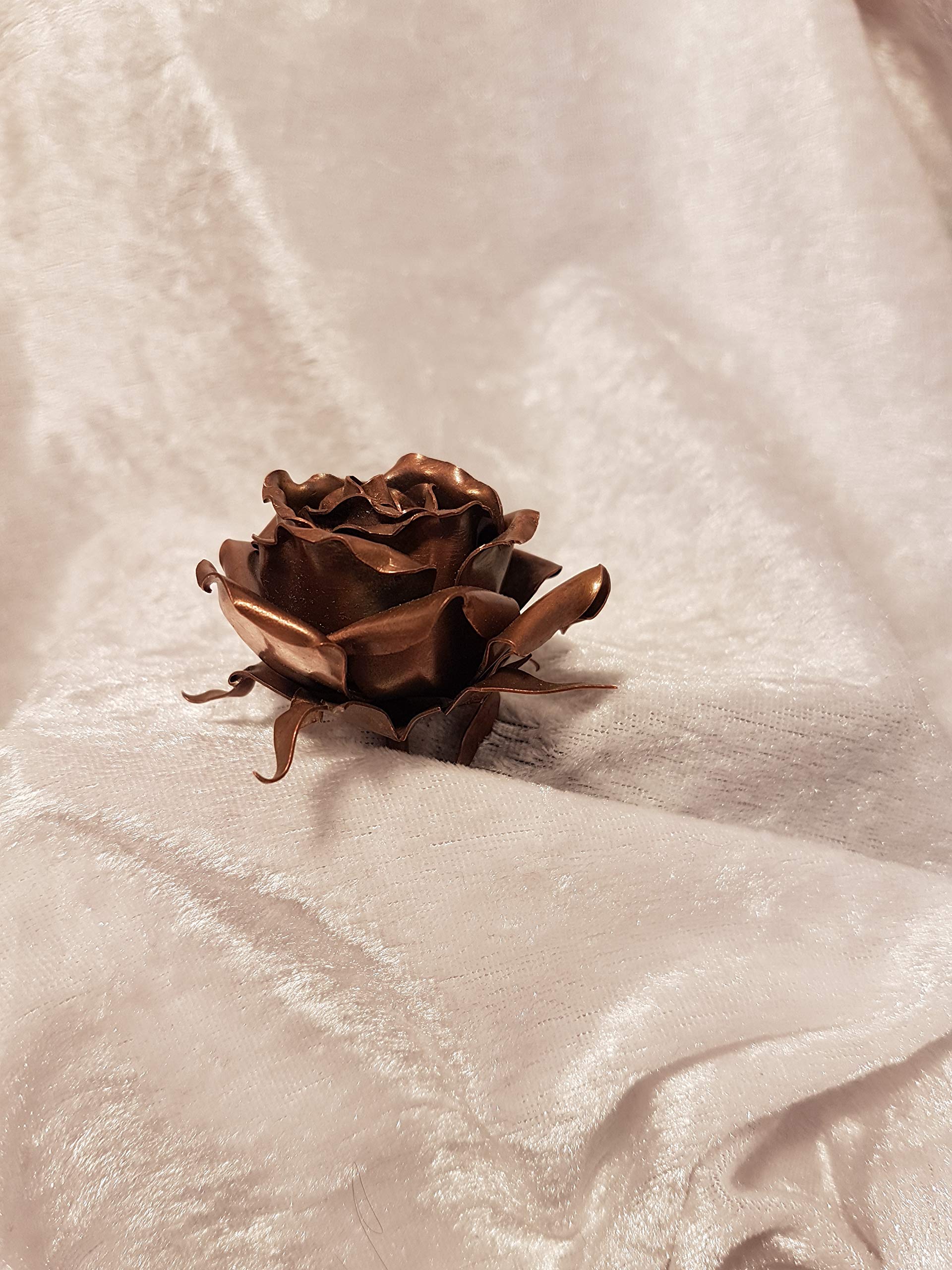 Rose aus Kupfer, Kupferrose ohne Stiel, Kunsthandwerk