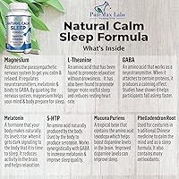 Vista 3 de Ayuda natural para dormir con magnesio, L-teanina, melatonina, GABA, 5-Htp Ayuda para dormir Sin OMG - 60 cápsulas