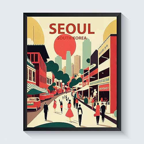 Vista 19 de Póster de impresión artística retro de la ciudad de Tokio, arte de pared de Japón, póster de sala de estar, decoración de pared, paisaje urbano