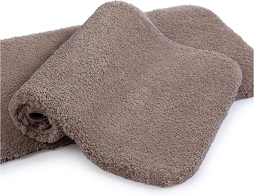 Miniatura 43 de VANZAVANZU Alfombras de Baño Antideslizantes Ultra Suaves Absorbentes de Microfibra Esponjosas Gruesas Alfombras de Baño Lavables a Máquina Gris