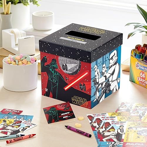 Miniatura 2 de Hallmark Tarjetas de San Valentín de Star Wars para niños, intercambio escolar y buzón de correo con luz y sonido