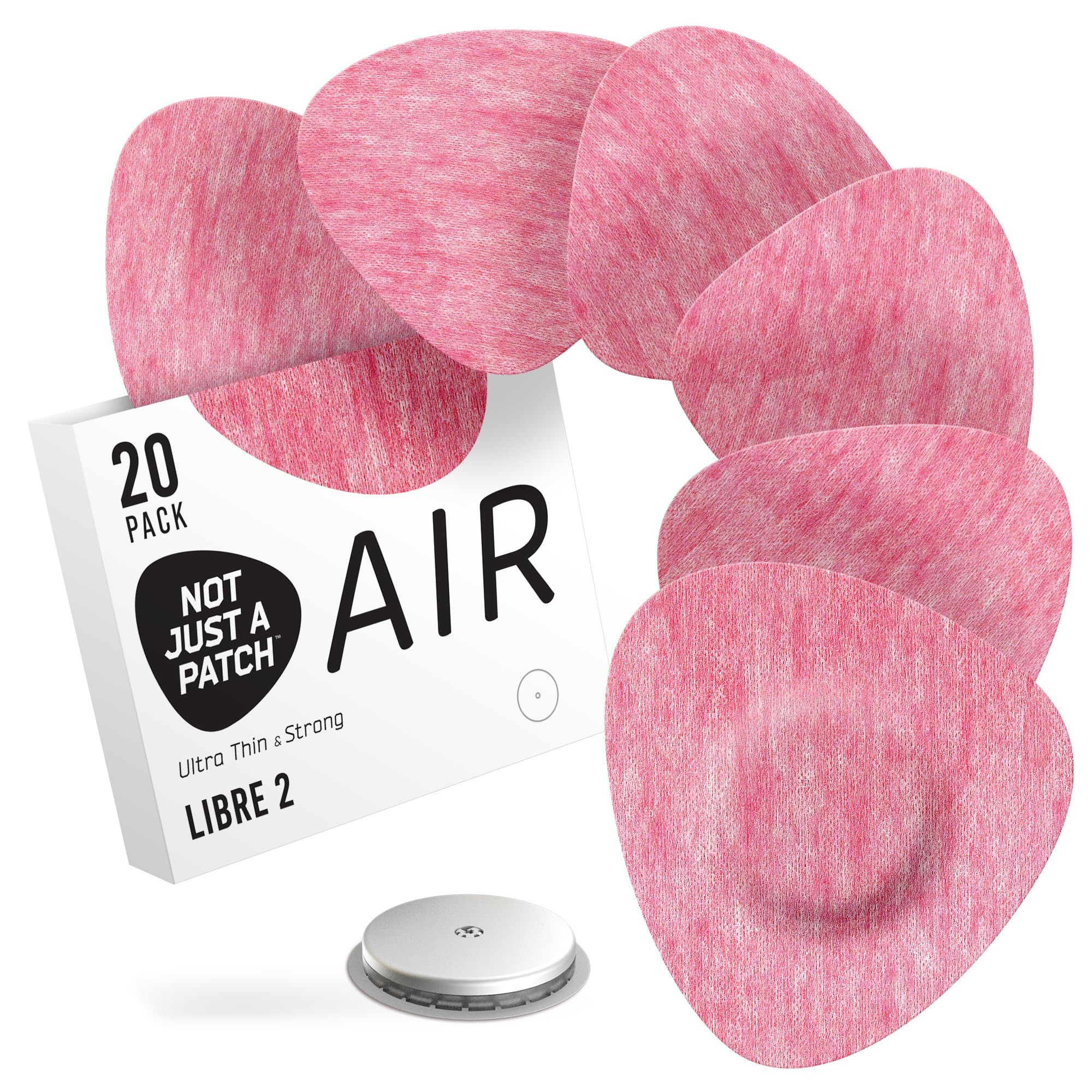 Not Just A Patch Freestyle Libre 2 Covers (20 Pack) - Thin, Strong and Light, Ultra-Long 14 Day Adhesion - Durable Lingo CGM & Libre 2 Sensor &