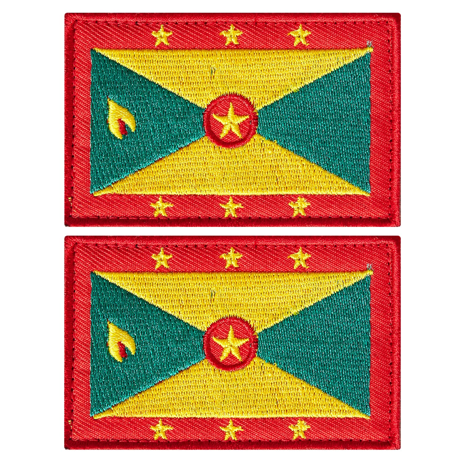 Stidsds Grenada 2 Pack Flag Patch Flags Embroidered Patches Grenadian Flags Military Tactical Patch For Clothes Hat Backpacks Pride Decorations