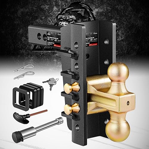 Miniatura 7 de Enganche de remolque para receptor de 2.5 pulgadas, enganche de caída ajustable de 6 pulgadas, 28,000 libras GTW- enganche de remolque para camión