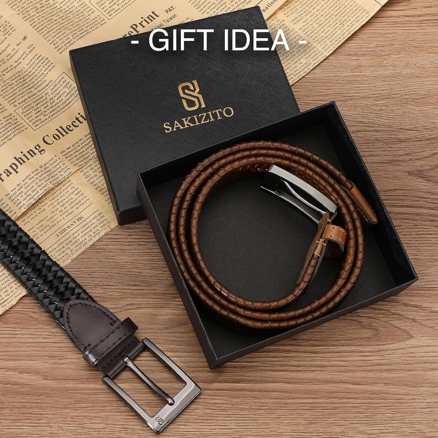 Leather Braided Belts Men - 1 1/4“ Woven Stretch Belts for Men Casual Dress - Elastic & Exceptionally Durable - Image 6