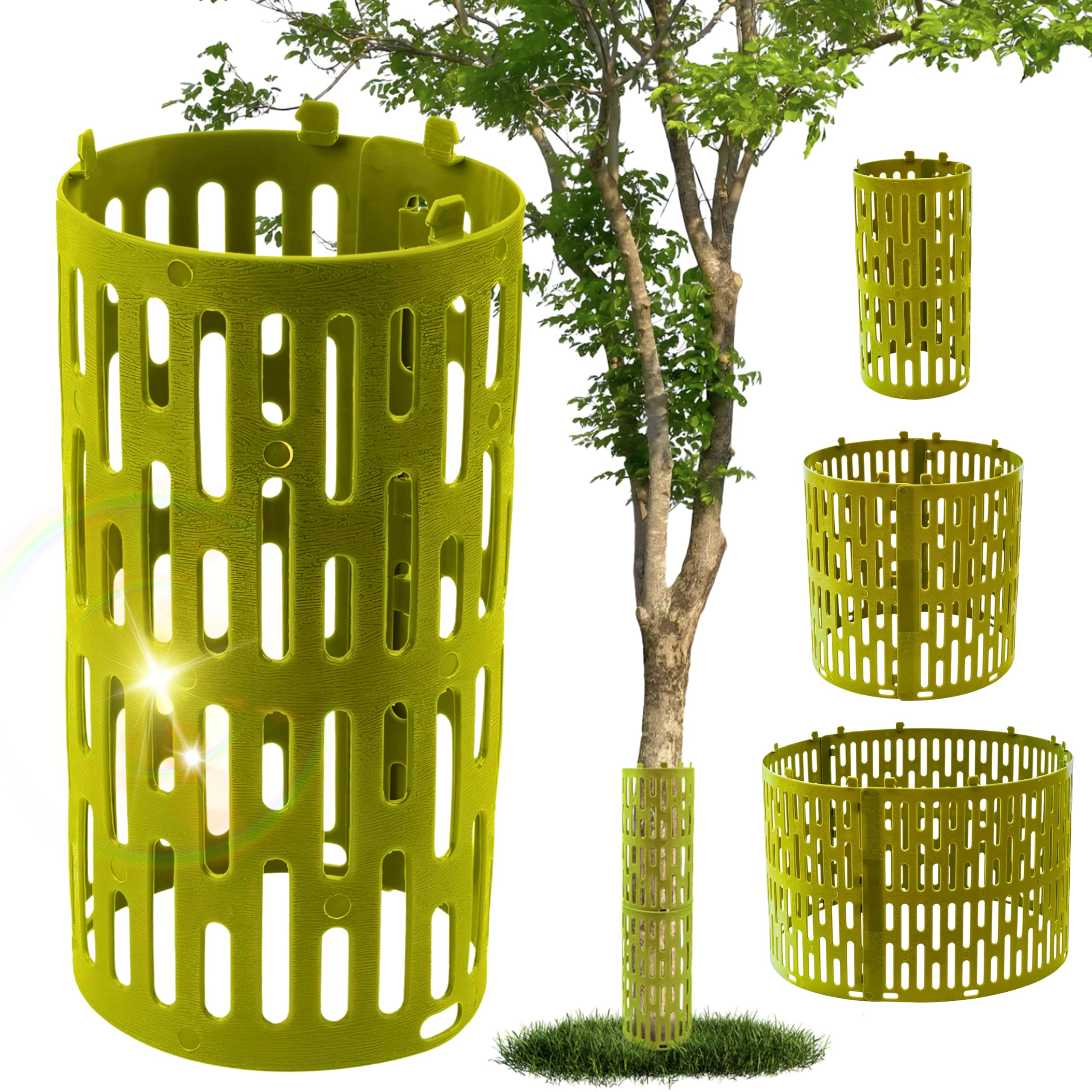 protección Extensible para Troncos de árboles - 12 Piezas (20 x 33cm) contra mordeduras de Animales Salvajes de Caza y segadoras robotizadas - Resistente a los Rayos UV