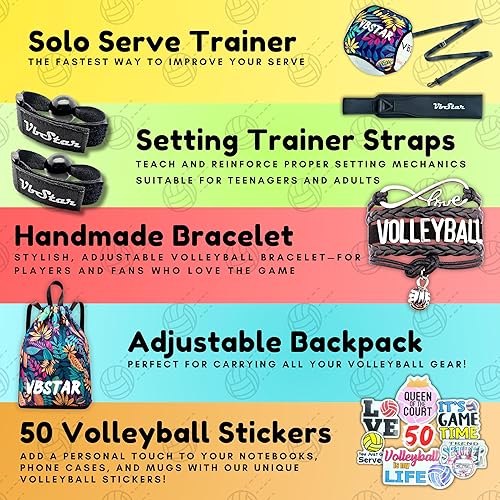 Miniatura 7 de Equipo de entrenamiento de voleibol practica tu servicio, ajuste y picos con facilidad, gran servicio individual y entrenador de picos para