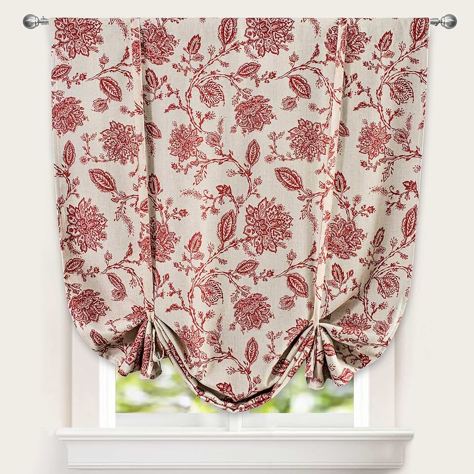 Red Tie Up Curtain