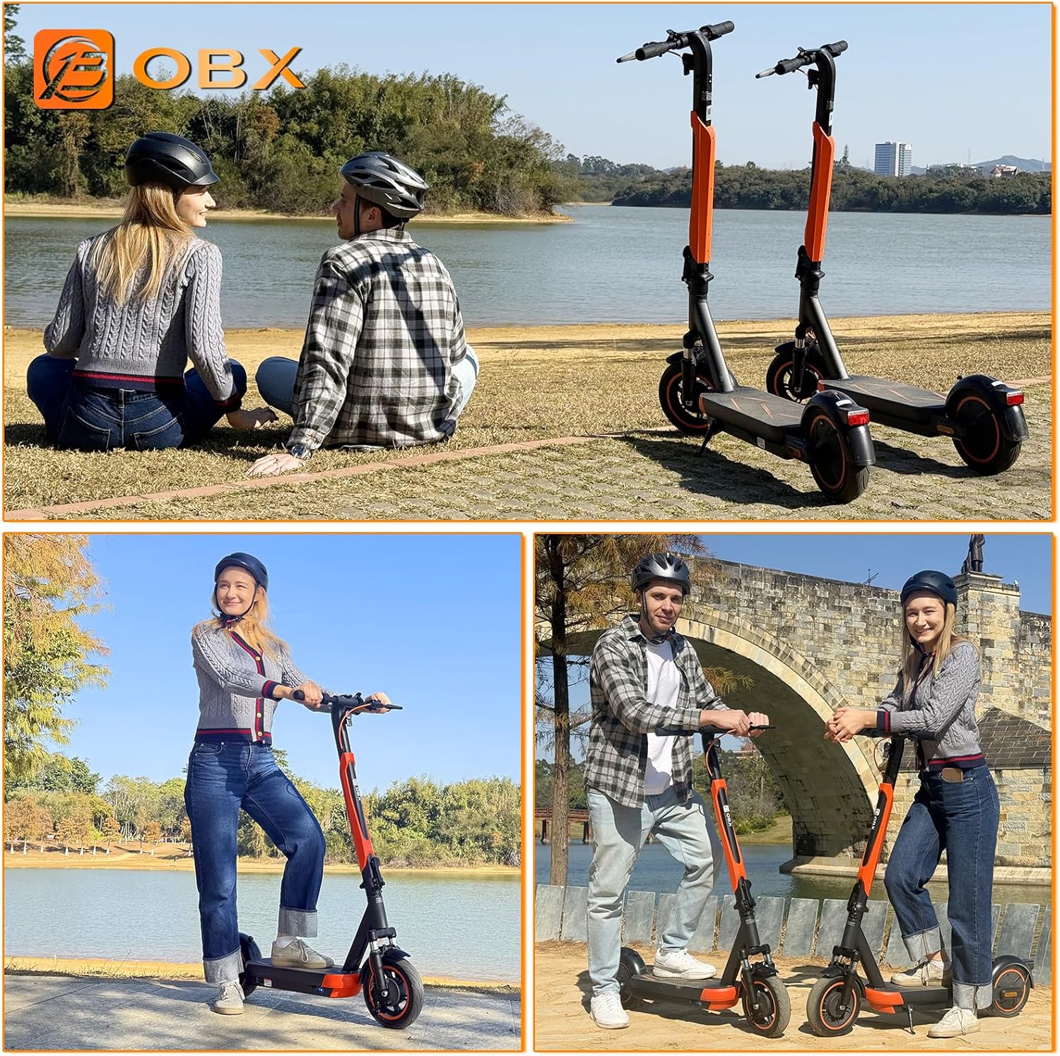OBX Electric Scooter for Adults 28-30 mph Fast Speed 30-33 Miles Long Range Heavy Duty 300+ lbs 10 Inch Off Road Foldable e Scooter Mobility Folding e Scooters for Men Teens Girls
