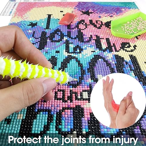 Miniatura 5 de Theshai Juego de 4 accesorios de bolígrafo de arte de diamante, bolígrafos de arte de diamante, herramientas de arte de diamante con agarre suave y