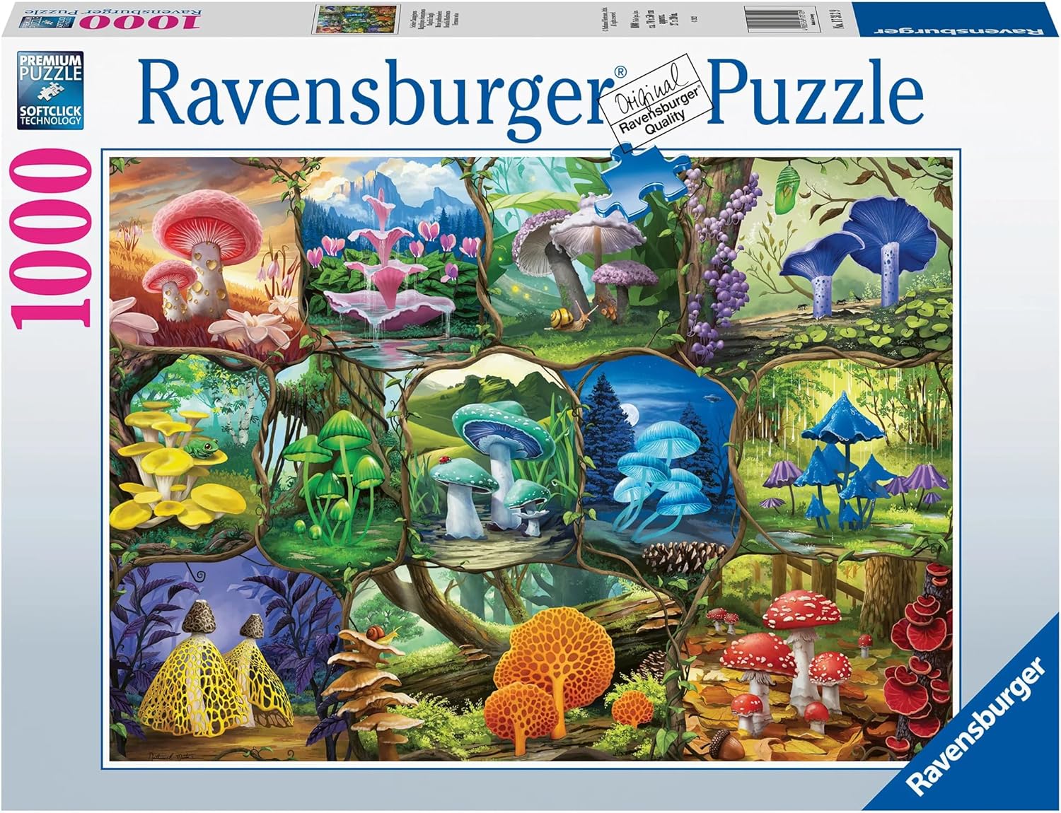 Ravensburger Beautiful Mushrooms 1000 Piece Jigsaw Puzzle for Adults - 17312 - Every Piece is Unique, Softclick Technology Means Pieces Fit Together Perfectly