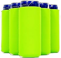 Vista 37 de QualityPerfection Fundas delgadas para enfriar latas, cerveza/energía (paquete de 6) para bebidas en blanco, 12 onzas, alta calidad, 0.157 in