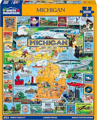 White Mountain Puzzles Best of Michigan - Rompecabezas de 1000 piezas