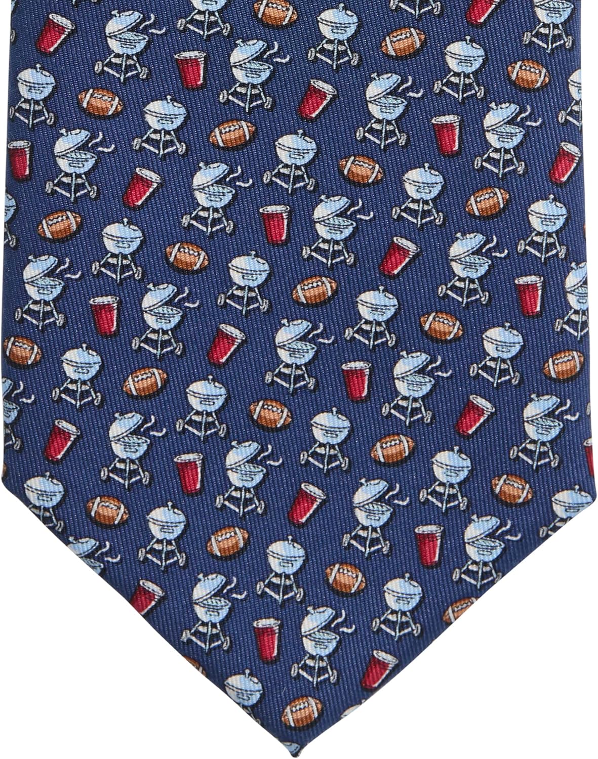 vineyard vines Tailgate Printed Tie, Moonshine, 58