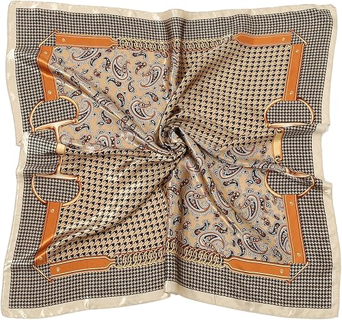 Miniatura 5 de RIIQIICHY - Pañuelo de cabeza para mujer, como bufanda de satén de seda para envolver el cabello por la noche, para usar como pañuelo cuadrado