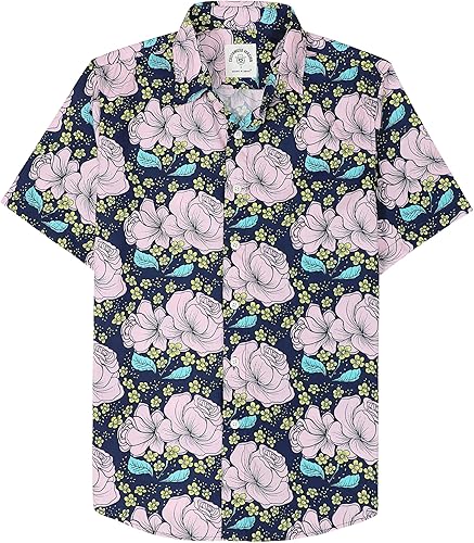 Dubinik® Chemise Hawaienne Homme Aloha Chemise Homme Manches Courtes Tropical Ca