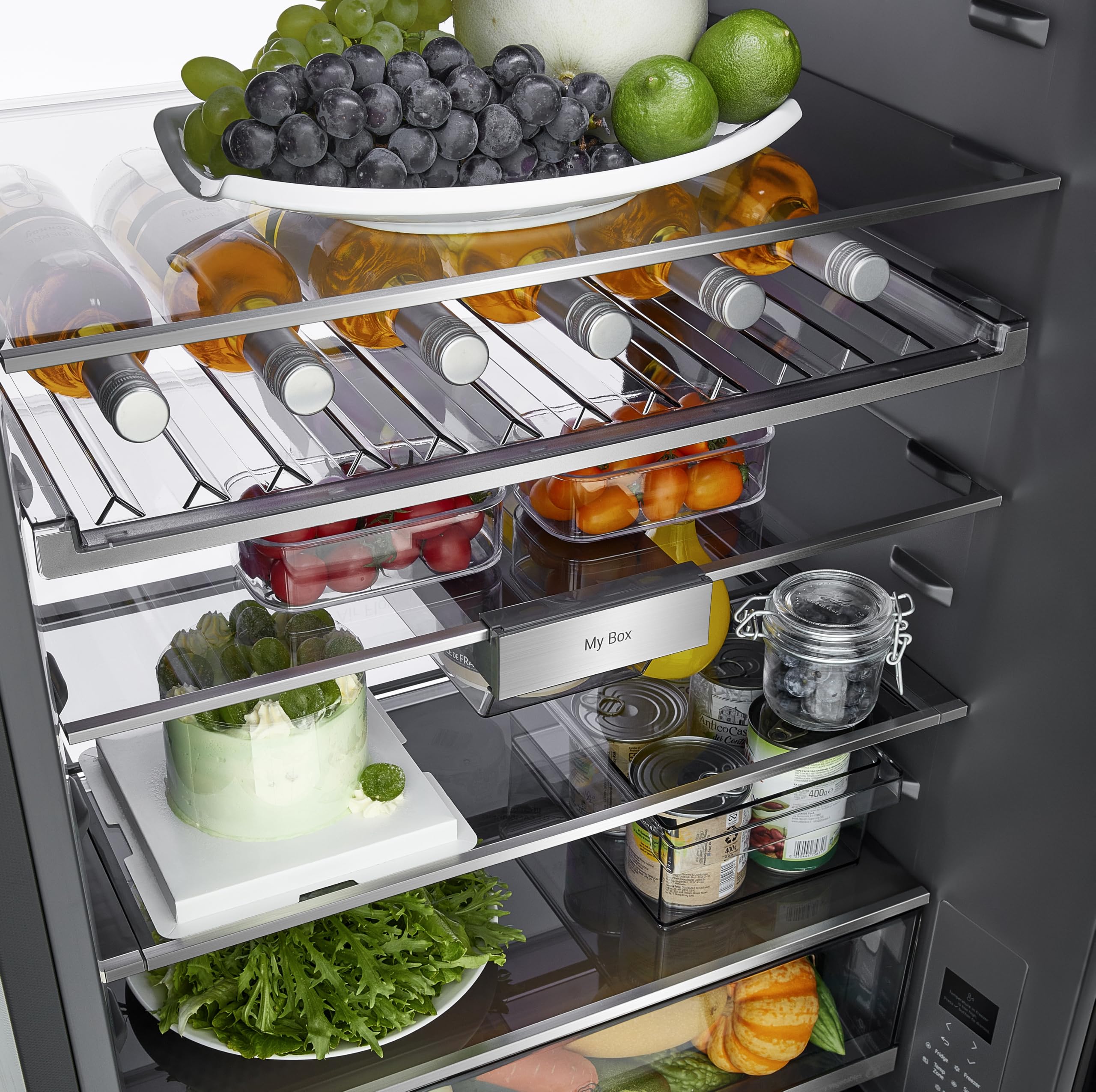 LG GBGW92GCEV Fit&Max Kühl-/Gefrierkombination (465 L, Energieklasse C) vollintegrierbar oder freistehend mit InstaView, FRESHConverter+, Total No Frost, MyBox, Schwarz