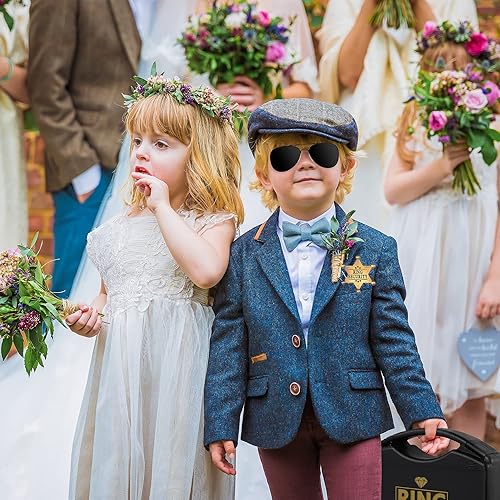 Miniatura 7 de Seguridad para portador de boda anillo de seguridad de boda, gafas de sol + auriculares, cosplay + portador de caja de anillo de insignia para