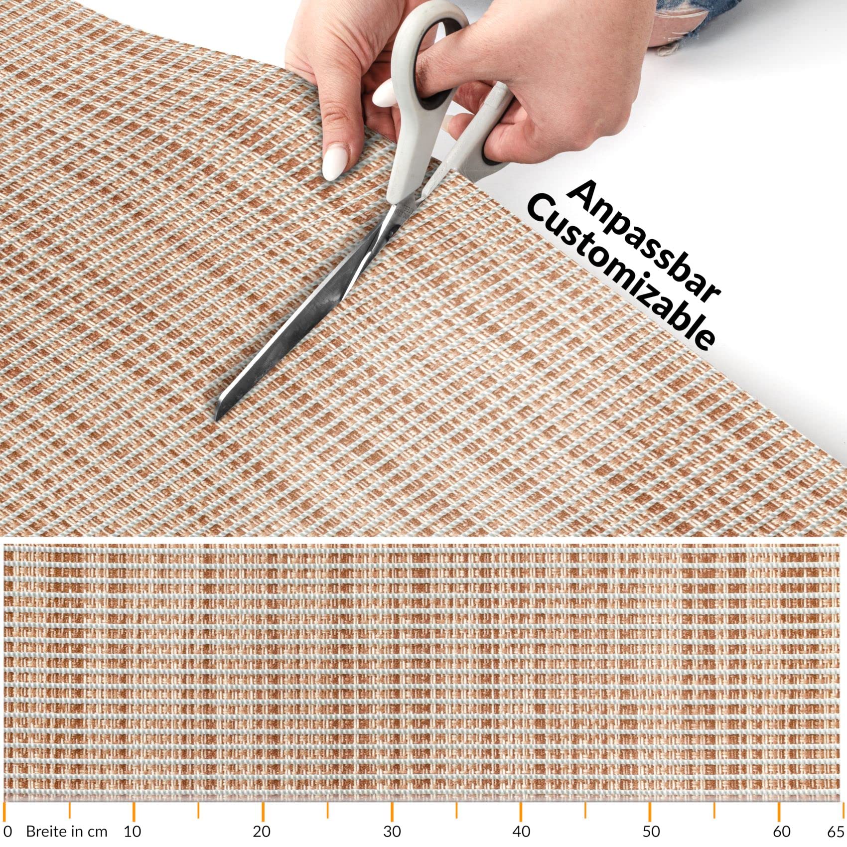 ANRO Alfombra de baño de espuma suave alfombrilla de baño y ducha antideslizante badläufer uni falso beige 500x65 cm
