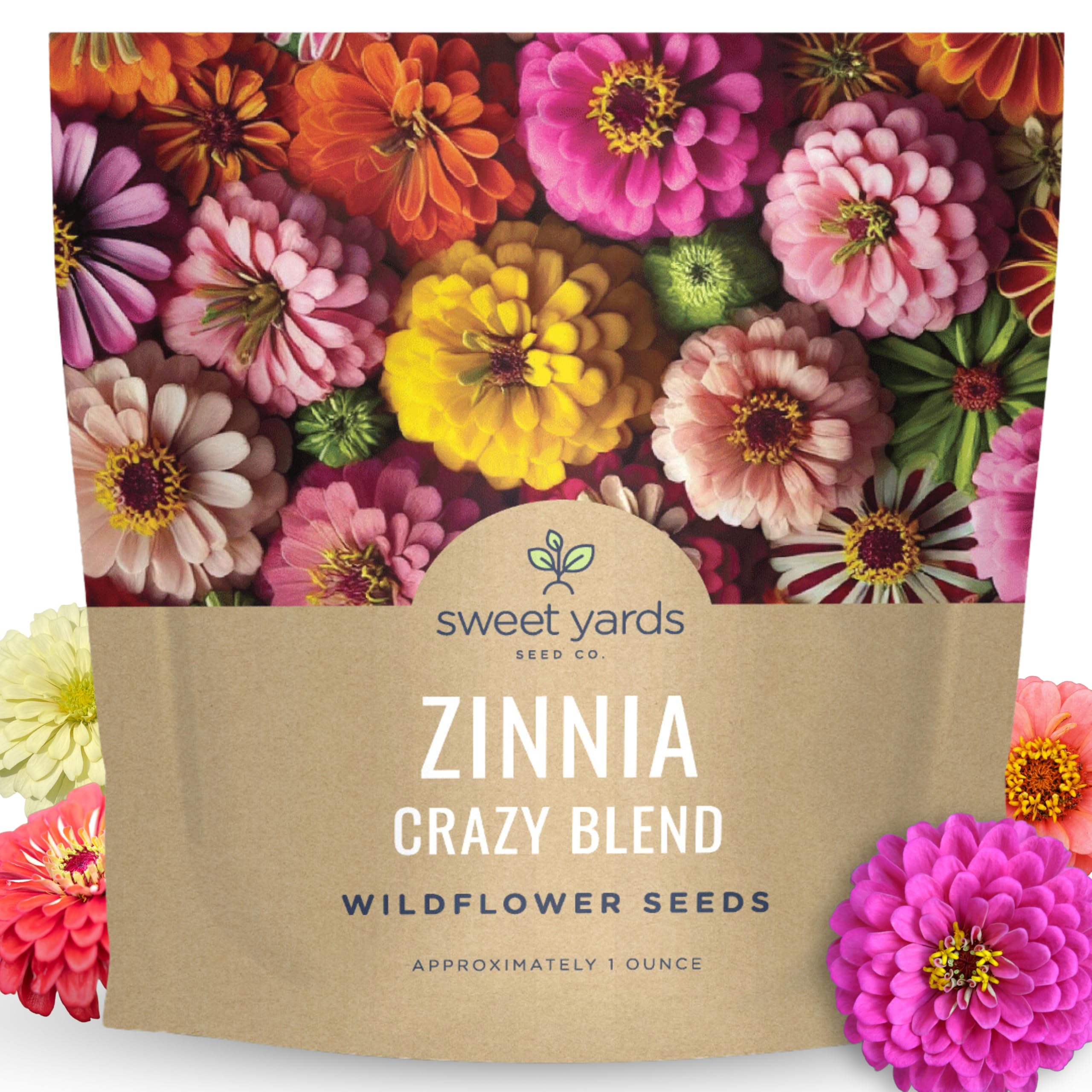 Amazon.com: Zinnia Crazy Blend - Large 1 Ounce Packet - 4,000