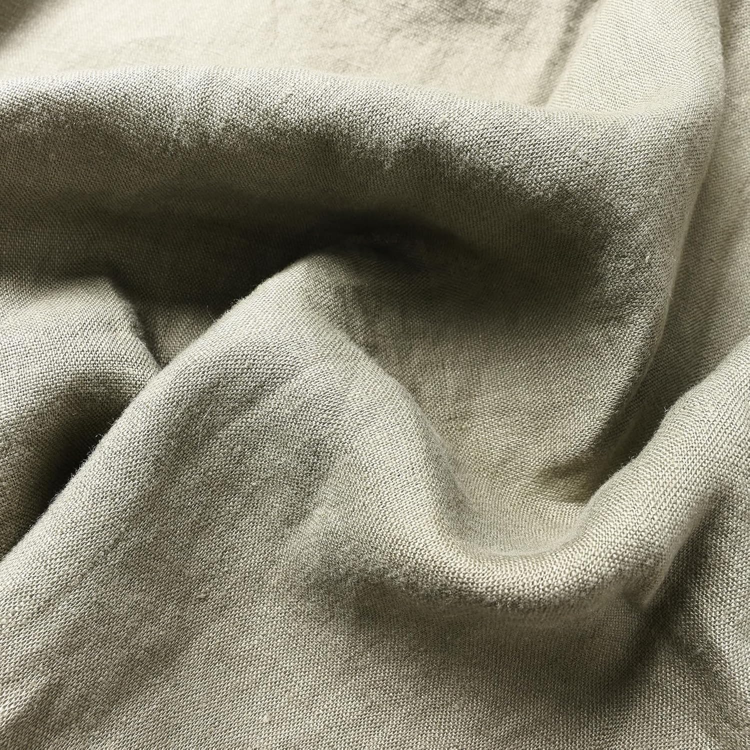 Amazhiyu Women's Pure Linen Button Front Long Sleeve Drawstring Hooded Jacket Coat - Image 2