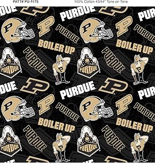 Purdue University NCAA Cotton Fabric - New Tone-on-Tone Pattern for Crafters