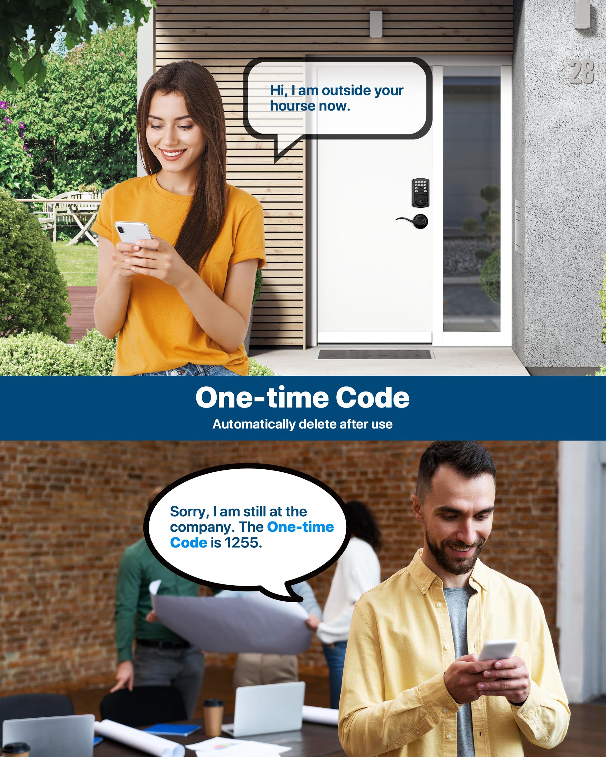 HIDALIFE Fingerprint Door Lock with 2 Door Lever Set, Keyless Entry Deadbolt with Handle Set, Keyless Entry Door Lock with Keypad, Front Digital Smart Code for Home, Apartment, Matte Black